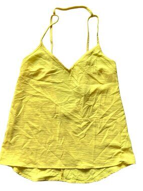 Timing tank top yellow v neck spaghetti straps boxy fit Small